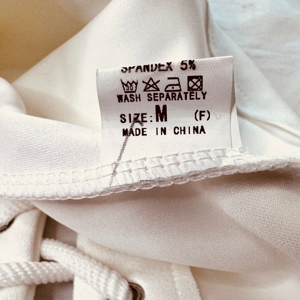 Vestidos mini skirt white w/sexy lace-up front detail Women’s medium | rr9 - Picture 4 of 6